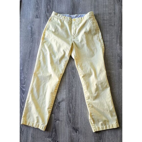 J Crew Mens Pants Size 32x32 Yellow Straight Leg Chino  Pockets Slacks - Picture 1 of 7